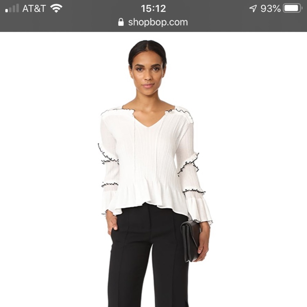 Dereck Lam 10 Crosby ruffled trim sweater